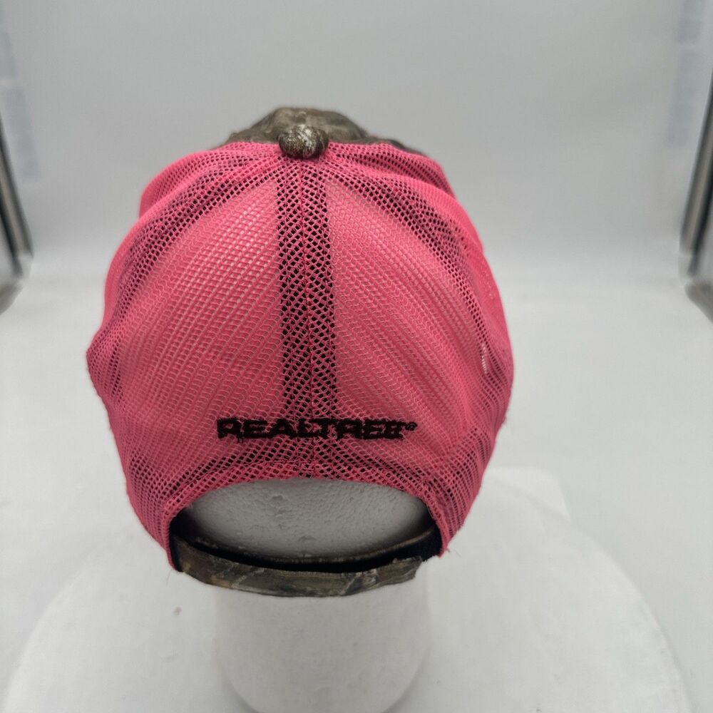 REALTREE Ladies Pink Camo Hat With Antlers Adjustable Strapback Cap - Picture 5 of 9